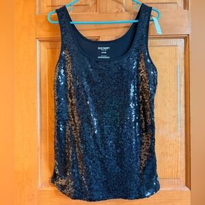 Old Navy Black Sequin Tank Top BNWT XL